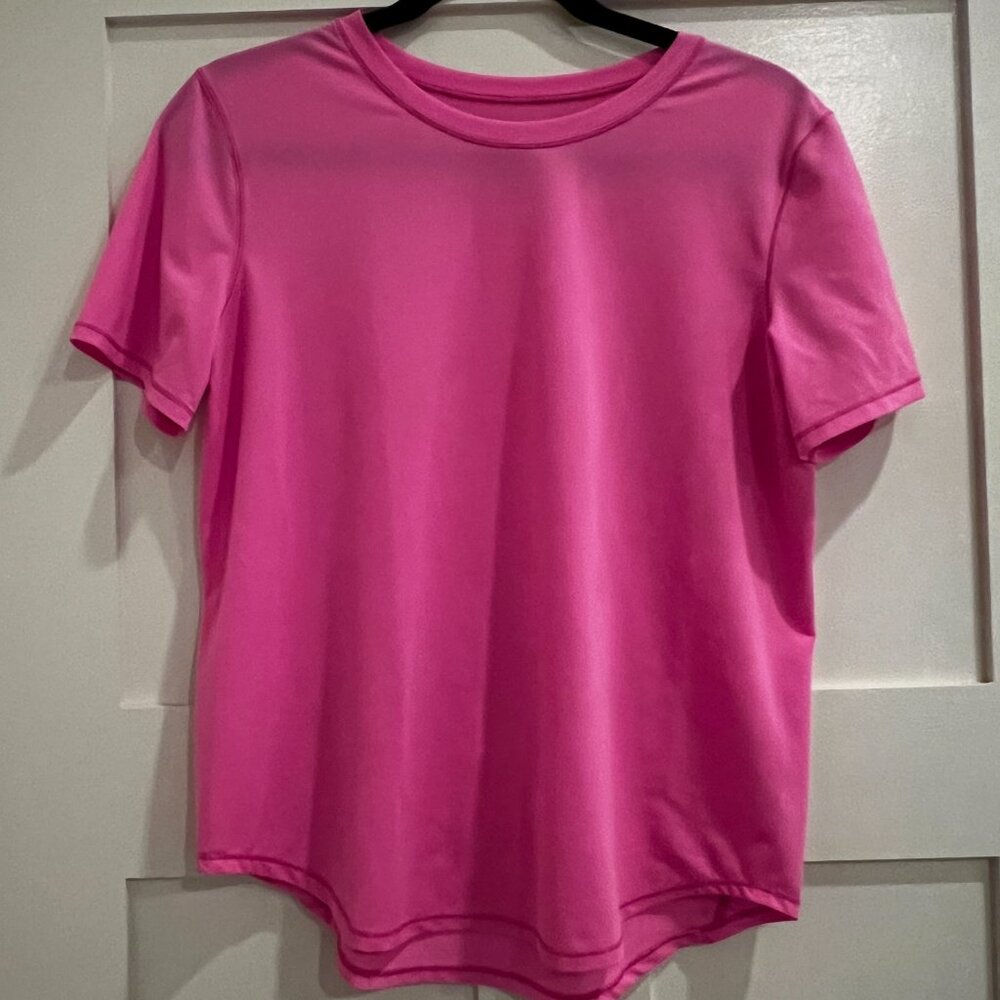 Lululemon High Neck Running and Training T-Shirt Pow Pink Light  Size 4
